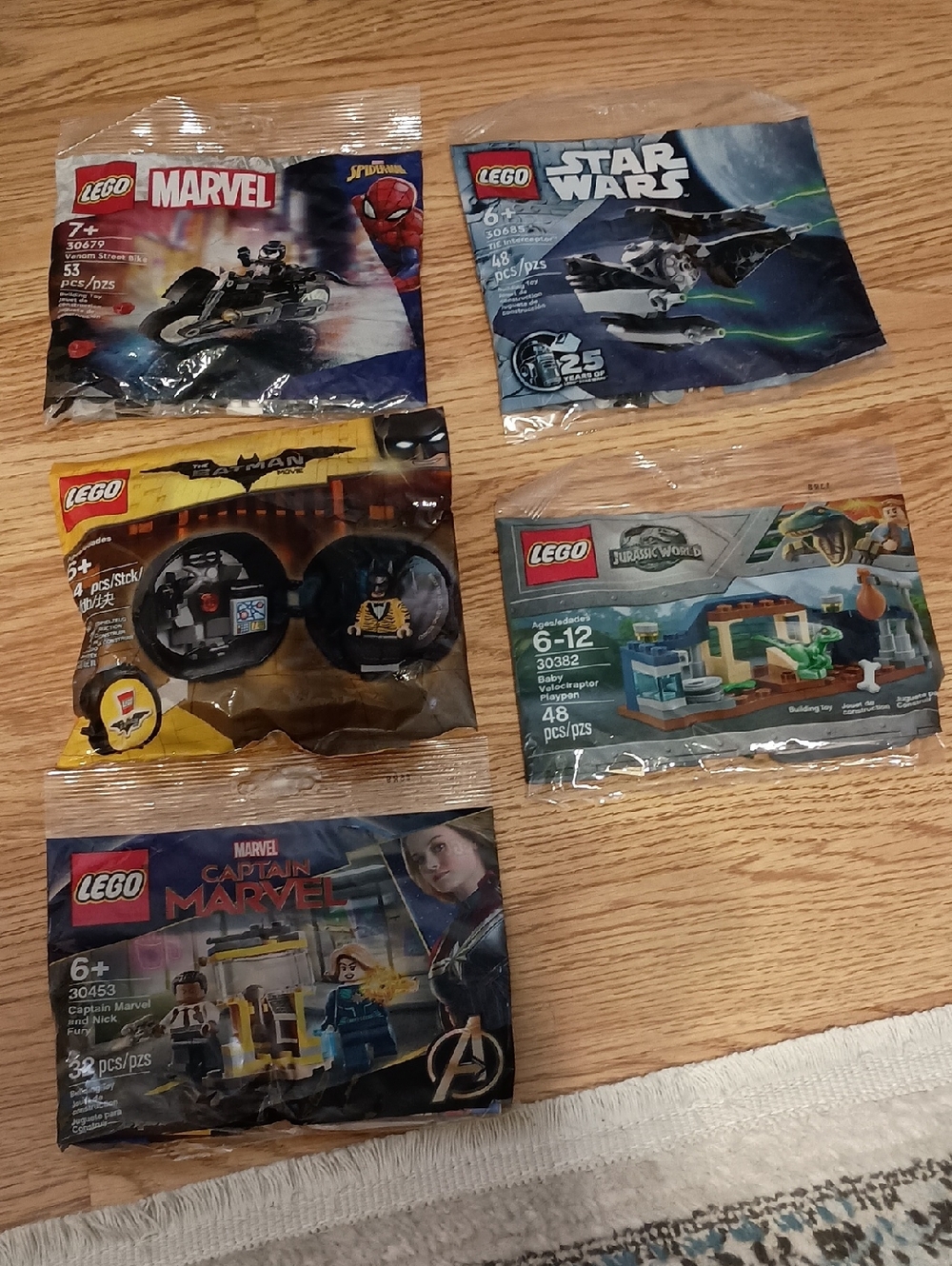 LEGO Polybags.  Batman, Star Wars, Marvel, and Jurassic World